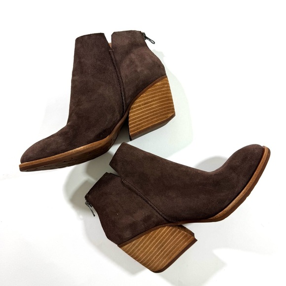NWOB Kork Ease Chandra Leather Suede Bootie Ankle Boot Brown - Picture 3 of 8